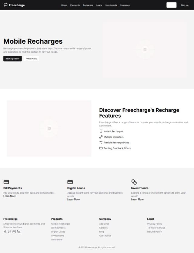 Thumbnail for prompt: Now make mobile recharge page