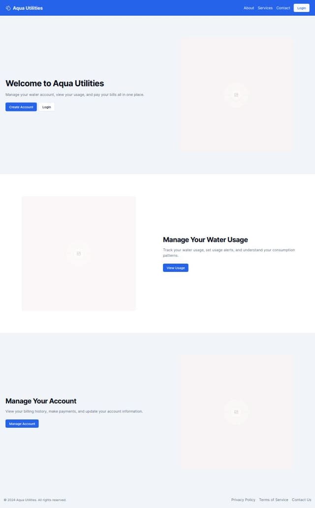 Thumbnail for prompt: water utility customer portal with login