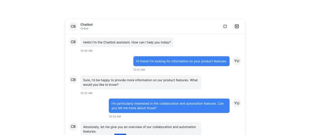 create a chat bot ui that can take different types of inputs and ...