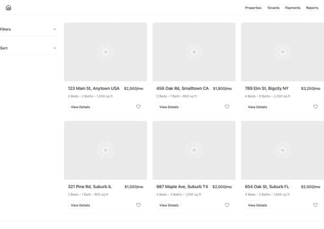 Thumbnail for prompt: Create me a user interface for a house rental management system 