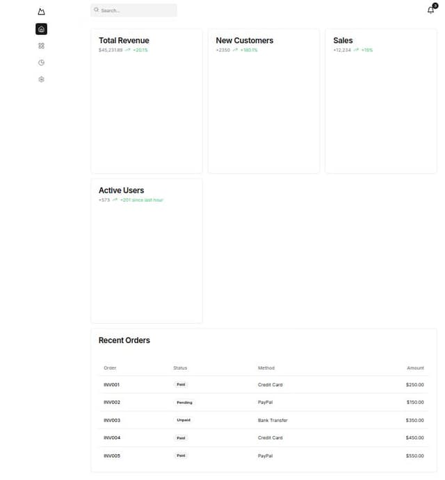 Thumbnail for prompt: a react and vite template layout menu sidebar and dashboard