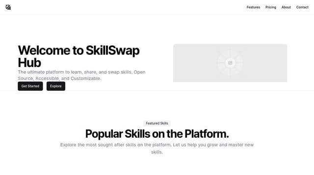 Thumbnail for prompt: Website Idea: "SkillSwap Hub"

Description:

Overview:
SkillSwap Hub is an online platform designed to facilitate the exchange of skills and knowledge among individuals. The concept revolves around the idea that everyone has something valuable to offer, and by connecting people with diverse skills, the platform creates a community where learning and collaboration thrive.

Key Features:

Profile Creation:

Users can create profiles highlighting their skills, expertise, and areas of interest.
Include a portfolio section to showcase past projects, achievements, and examples of their work.
Skill Listings:

Users can list the skills they want to share and the skills they are looking to acquire.
A tagging system allows for easy categorization of skills, making it simple for users to find relevant matches.
Search and Match:

Robust search functionality lets users find potential skill matches based on keywords, location, or specific categories.
The algorithm suggests potential matches based on