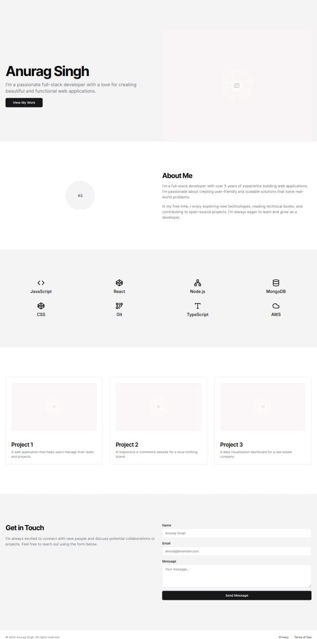 Thumbnail for prompt: ccreate a website according https://anuragsinghbam.netlify.app/