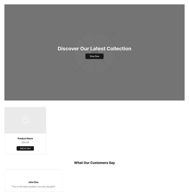 Thumbnail for prompt: Generate a mockup of an ecommerce site
