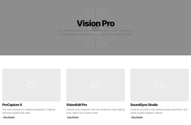 Thumbnail for prompt: apple vision pro style portfolio landing page