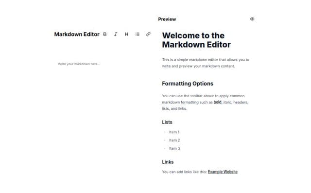 Thumbnail for prompt: simple markdown editor