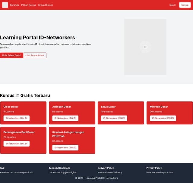 Thumbnail for prompt: Clone website LMS and same use framework https://lms.idn.id/