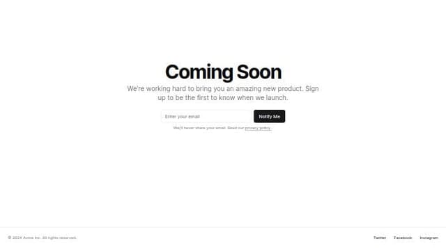 Thumbnail for prompt: Coming Soon Landing Page Using Shadcn and NextJS