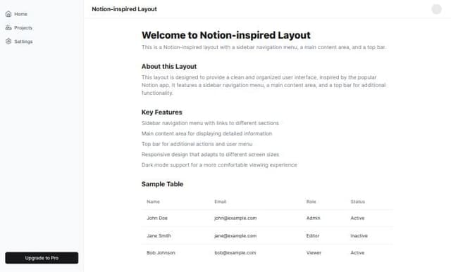 Thumbnail for prompt: a notion style layout