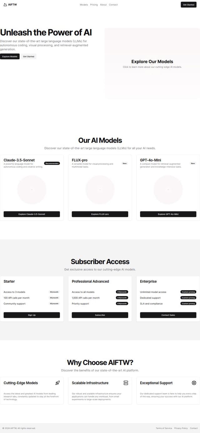 Thumbnail for prompt: !update
Starter
Access to 3 model

Professional Advanced
Access to all models
