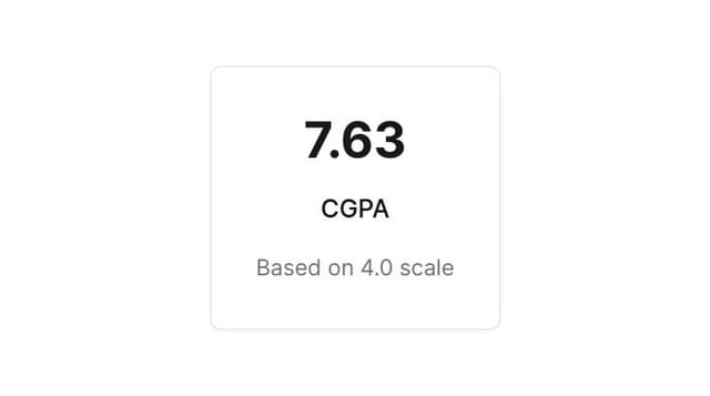 Thumbnail for prompt: its good but make more design this result dont add so many detials just add cgpa scale and deviding number this is result of percentage to cgpa calculator 