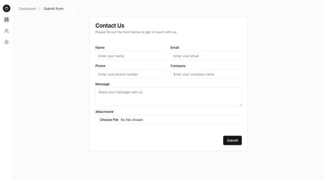 Thumbnail for prompt: give example of forms with many input field