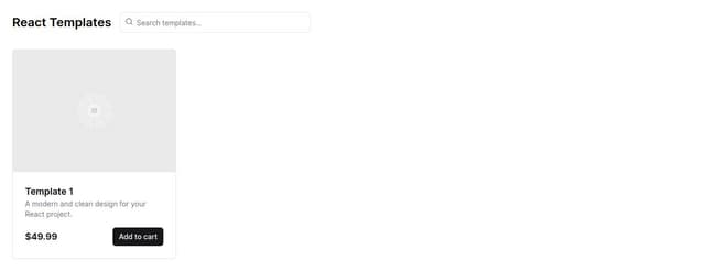 Thumbnail for prompt: modern react template marketplace