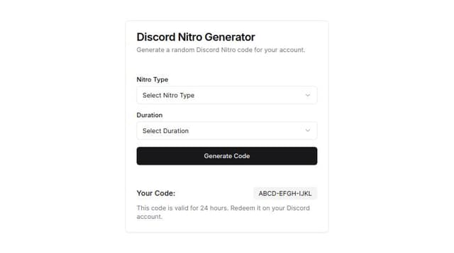 Thumbnail for prompt: create a discord nitro generator