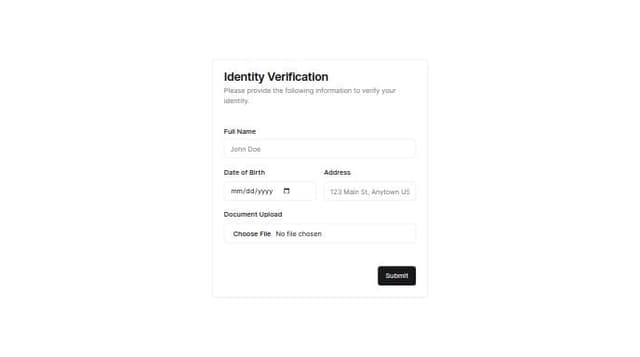 Thumbnail for prompt: card form for verification identidy