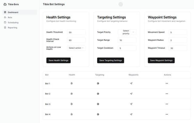 Thumbnail for prompt: focus on the UI to edit health settings, targeting settings, waypoint settings, etc