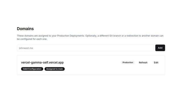 Thumbnail for prompt: A custom domain settings form