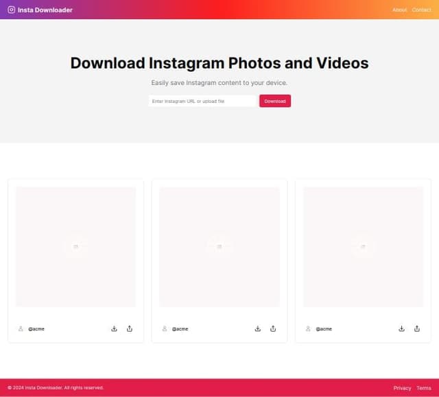 Thumbnail for prompt: make the color of header and footer use instagram gradient colors 