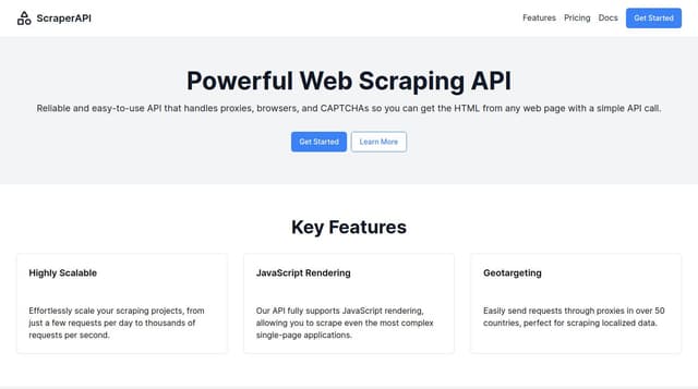 Thumbnail for prompt: ScraperAPI is a web scraping SaaS platform that enables users to extract and collect data from websites. It provides tools and resources to overcome common challenges in web scraping, such as IP blocking, CAPTCHAs, and JavaScript rendering.  