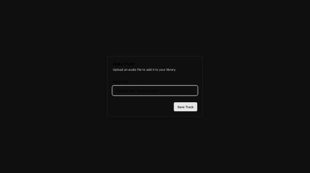 Thumbnail for prompt: Create me an "add a track modal" that has a file upload