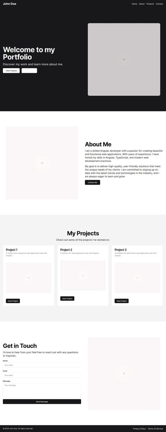 Thumbnail for prompt: portfolio in angular 18