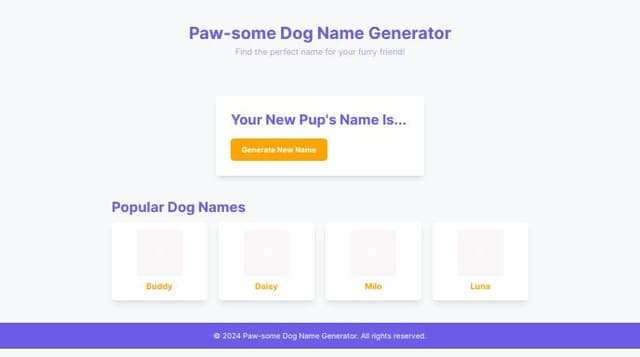 Thumbnail for prompt: dog name generator site, cutesy aesthetic, baby blue