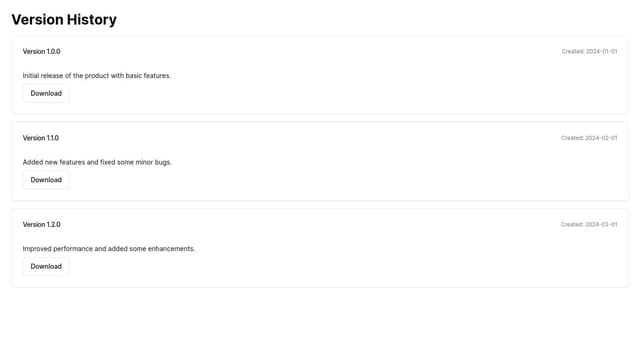 Thumbnail for prompt: Create a version history UI