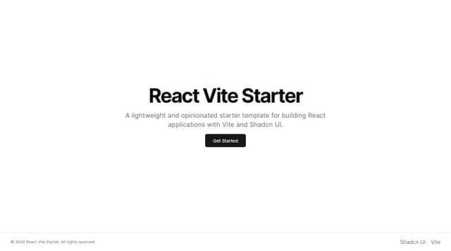 Thumbnail for prompt: a very simple landing page for our react vite shadcn starter template