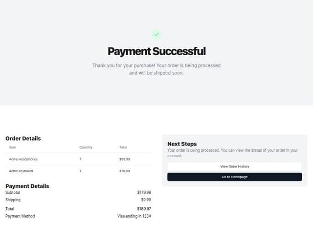 Thumbnail for prompt: create a payment confirmation page