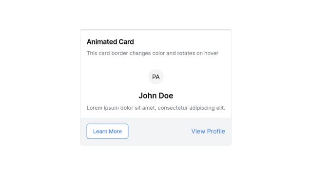 Thumbnail for prompt: I want gradient border, when user hovers on card, the gradient border should rotate, like going from top to right t bottom to left and again to top.