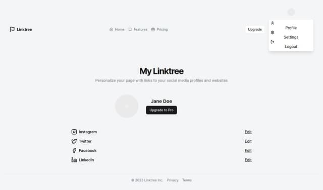 Thumbnail for prompt: linktree like website