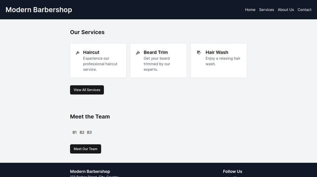 Thumbnail for prompt: barbershop home component based on bootstrap