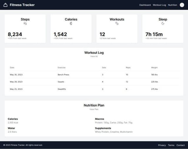 Thumbnail for prompt: A fitness personal track app