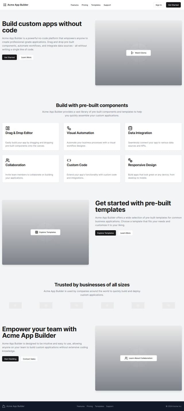 Thumbnail for prompt: create a no-code low-code app builder