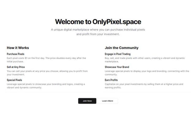 Thumbnail for prompt: I want u to generate script about onlypixel.space a place where everyone buy a pixel for 1dollar in first day and the price of each pixel will be double day by day after buying pixels on could sell those pixels to which ever pirce they want and finally they can represent there branding logos on that pixels remember we also have special pixels inthat