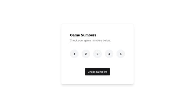 Thumbnail for prompt: wrong crad which shows games in rows with each number being shown as a circle