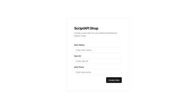 Thumbnail for prompt: Create a ScriptAPI shop form for Minecraft Bedrock Edition