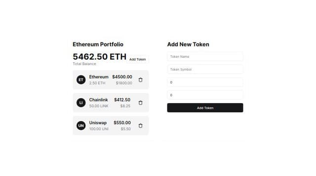 Thumbnail for prompt: an ethereum portfolio tracker
