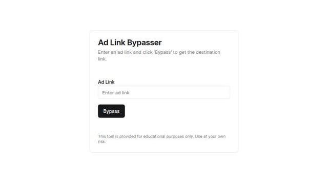 Thumbnail for prompt: The destination link will be depended on the adlink and the bypassed link will appear