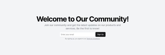 Thumbnail for prompt: A landing page hero section with a heading, leading text and an opt-in form. Use Mantine UI