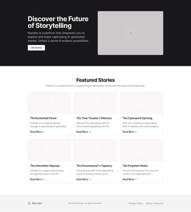 Thumbnail for prompt: A platform named Narratix for stories with ai with the type of shorts videos.