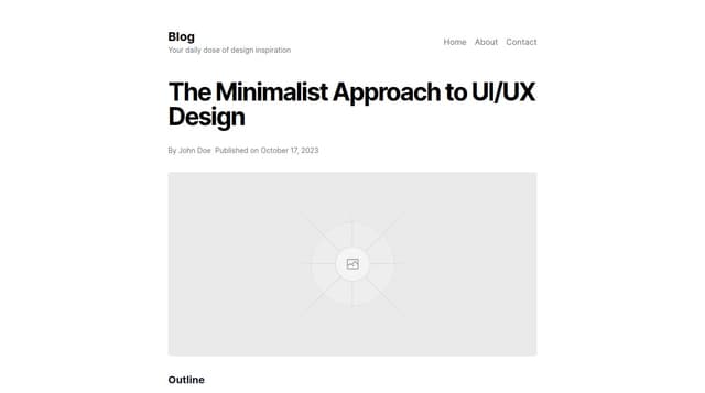 Thumbnail for prompt: A minimalist blog post template