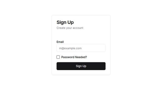 a checkbox asking if password is needed, if it is checked, a password ...
