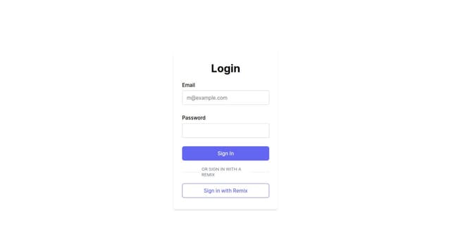 Thumbnail for prompt: login form with conform remix