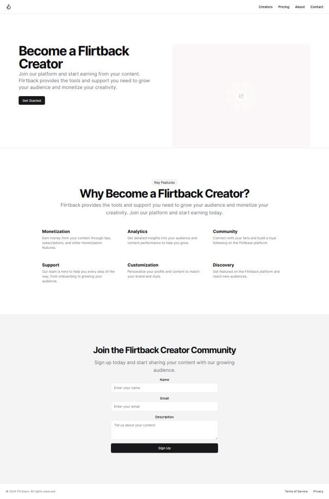 Thumbnail for prompt: https://flirtback.com/creator-signup