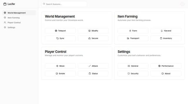 Thumbnail for prompt: A ImGui application for growtopia botting app "Lucifer"