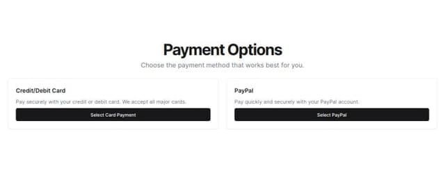 Thumbnail for prompt: Create a section for a landing page explaining there are two payment options and the structure of each payment type