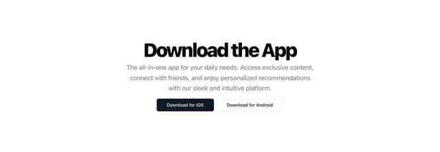 Thumbnail for prompt: 1 page APK download site for simple and speedy downloading of a nice app. Basically a landing page for an app that also serves as the download page