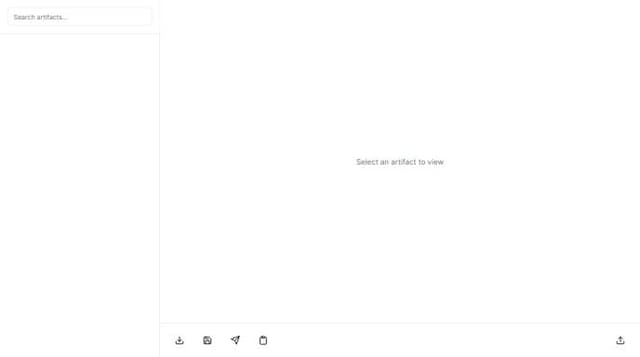 Thumbnail for prompt: an llm interface that allows the user to spawn artifacts, and have an index of these created artifacts like a bookmark to be able to quickly find the output of value and download/save/send should allow the upload of documents and have features like cut to clipboard. robust professional full featured user interface 