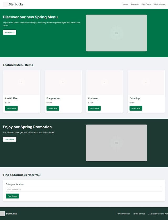 Thumbnail for prompt: Starbuks ui design